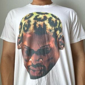 Dennis Rodman Head AOP Graphic White T-Shirt